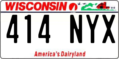 WI license plate 414NYX