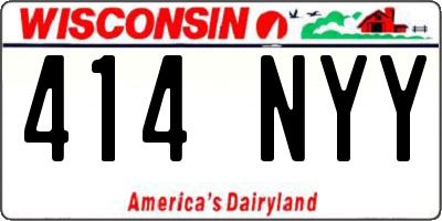 WI license plate 414NYY