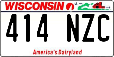WI license plate 414NZC