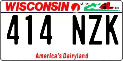 WI license plate 414NZK