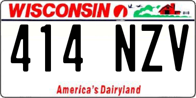 WI license plate 414NZV