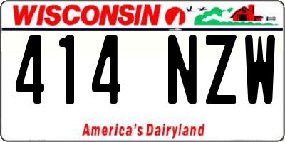 WI license plate 414NZW