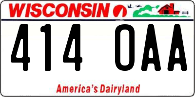 WI license plate 414OAA