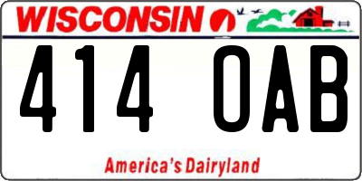 WI license plate 414OAB