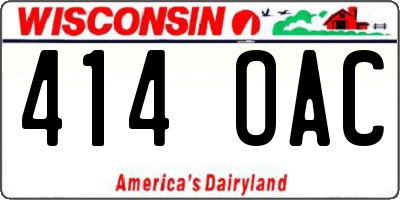WI license plate 414OAC