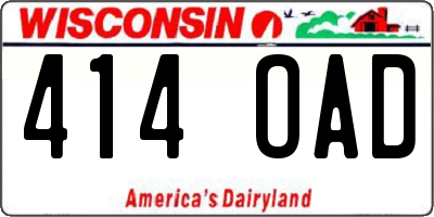 WI license plate 414OAD