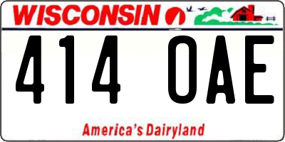 WI license plate 414OAE