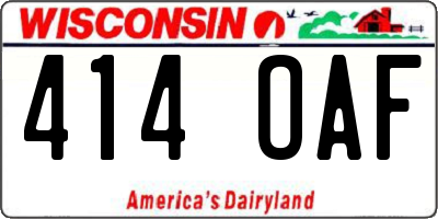 WI license plate 414OAF