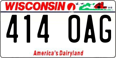 WI license plate 414OAG