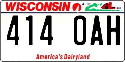 WI license plate 414OAH