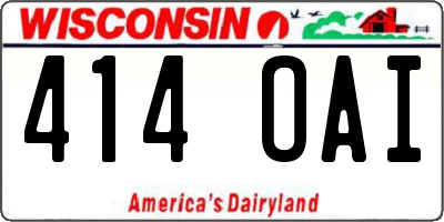 WI license plate 414OAI