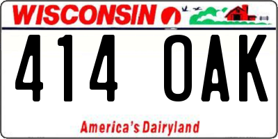 WI license plate 414OAK
