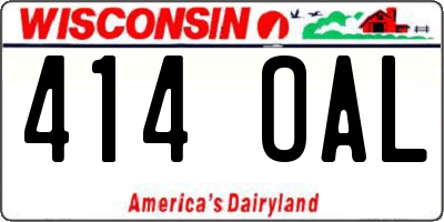 WI license plate 414OAL
