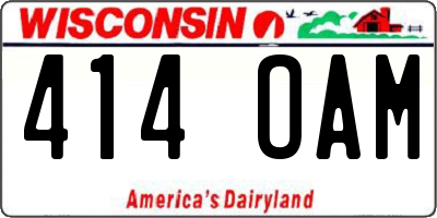 WI license plate 414OAM