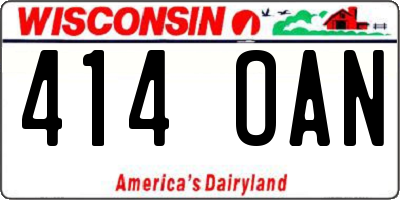 WI license plate 414OAN