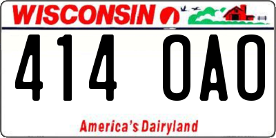 WI license plate 414OAO
