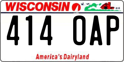 WI license plate 414OAP