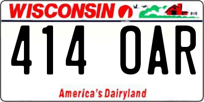 WI license plate 414OAR