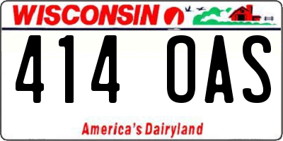 WI license plate 414OAS
