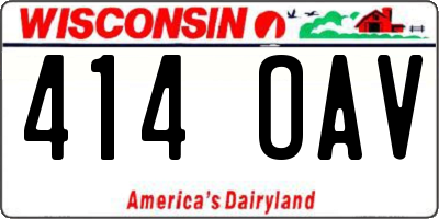 WI license plate 414OAV