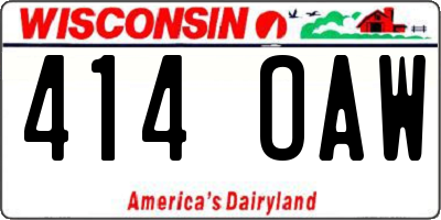 WI license plate 414OAW