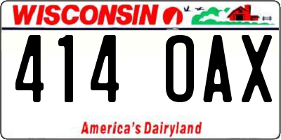 WI license plate 414OAX