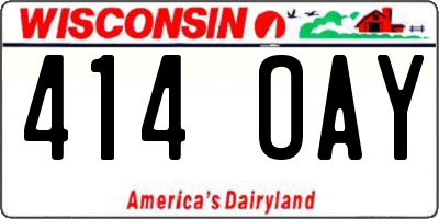WI license plate 414OAY