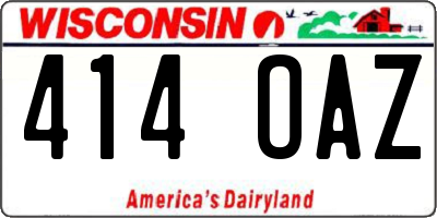 WI license plate 414OAZ