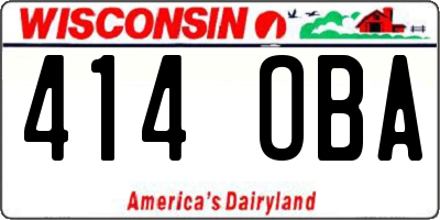 WI license plate 414OBA