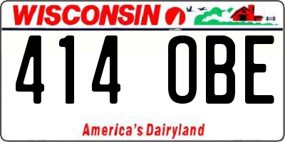WI license plate 414OBE