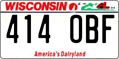WI license plate 414OBF