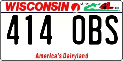 WI license plate 414OBS