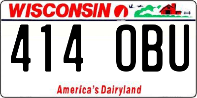 WI license plate 414OBU