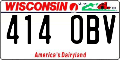 WI license plate 414OBV