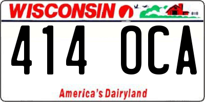 WI license plate 414OCA