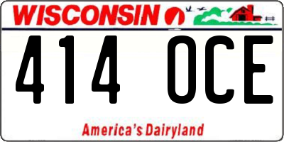 WI license plate 414OCE