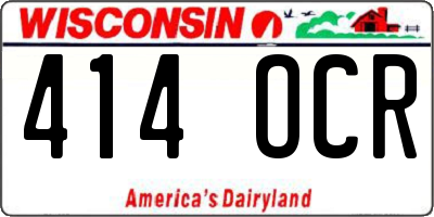 WI license plate 414OCR