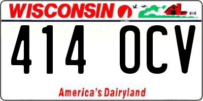 WI license plate 414OCV