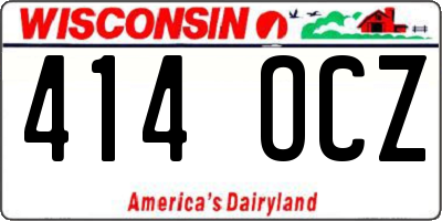 WI license plate 414OCZ