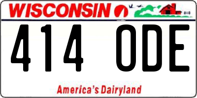 WI license plate 414ODE