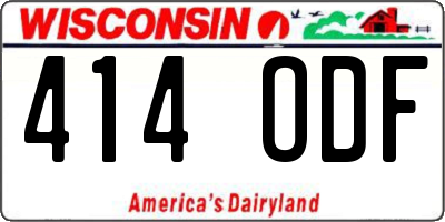 WI license plate 414ODF