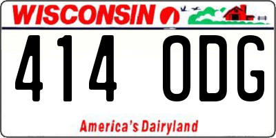 WI license plate 414ODG