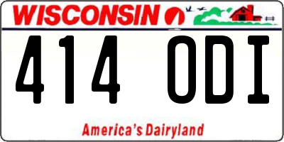WI license plate 414ODI