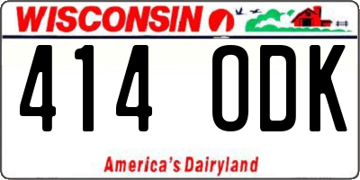 WI license plate 414ODK