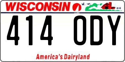 WI license plate 414ODY