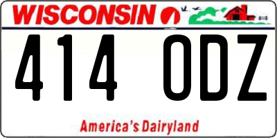 WI license plate 414ODZ