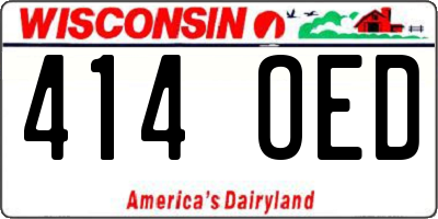 WI license plate 414OED