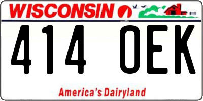 WI license plate 414OEK