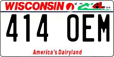 WI license plate 414OEM