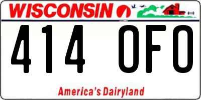 WI license plate 414OFO